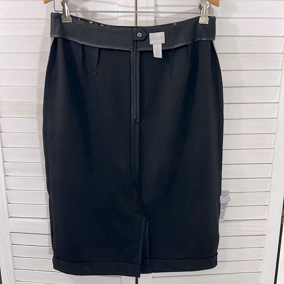 Chico's Pencil Skirt Size 0 Size 4 Cutwork Black & Nude - Picture 13 of 16